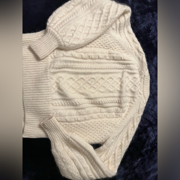 Demylee J.Crew balloon sleeve cable knit wool mohair mix sweater cult favorite S - Picture 8 of 16